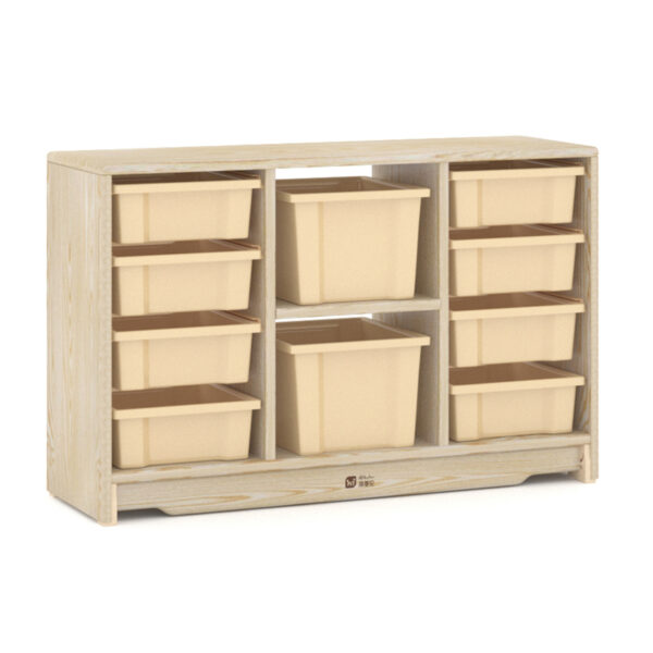 H04-066A Ash Noble 10-Compartment Classified Storage Cabinet. No Back Panel. Style A