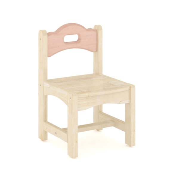 H05-085-25 Log Arch Bridge Chair.Rose Pink.25cm