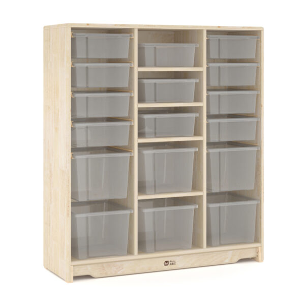 H05-089B Log 17-Compartment Storage Cabinet. Full Back Panel. Style B