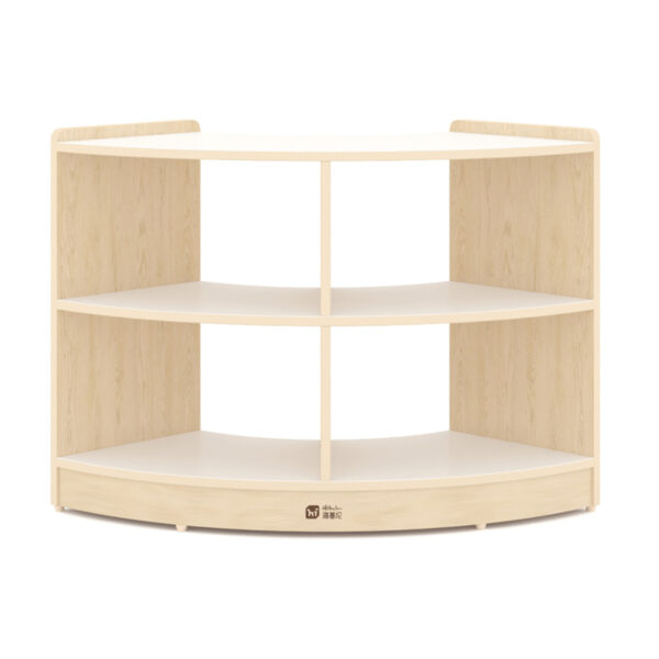 H22-017 Minimalist White Wood 2-Layer 90° Curved Low Cabinet