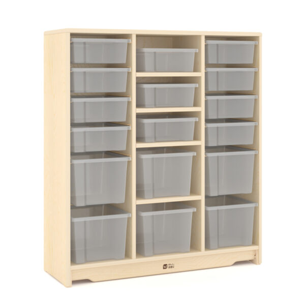 M01-042B Monteki 17-Compartment Storage Cabinet. Full Back Panel.